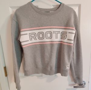 Roots retro pink and grey crewneck sweatshirt